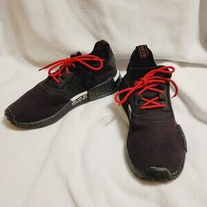Adidas NMD-R1 mens black scarlet athletic sneakers size 8